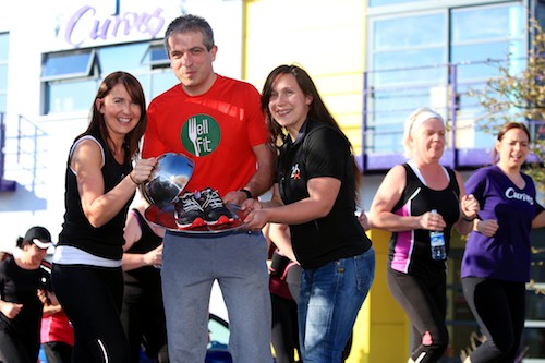 Catherine McCann, Curves Newry with Tom Hughes, Well Fit Café and Lucy Cumming, event organiser 26 Extreme